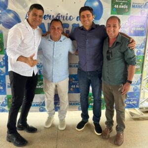 Prefeito Diego Sorgatto e Deputado Wilde Cambão marcam presença no aniversário do prefeito de Novo Gama, Carlinhos do Mangão