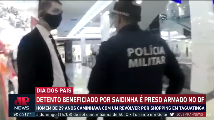 Beneficiado com saidinha do Dia dos Pais, detendo é preso após andar armado em shopping do DF