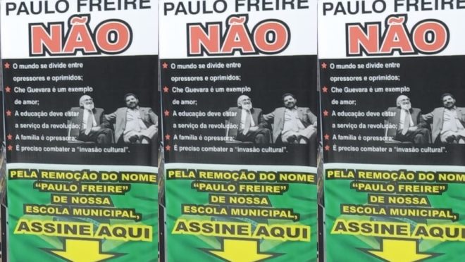 Cidade do MT faz petição para remover nome de Paulo Freire de escola