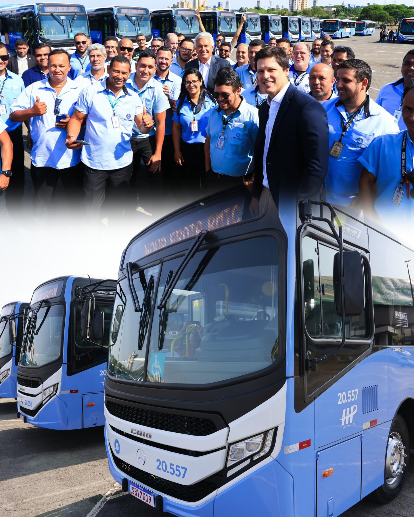 Daniel Vilela destaca entrega de 132 ônibus equipados para melhorar o transporte público na região metropolitana e Goiânia