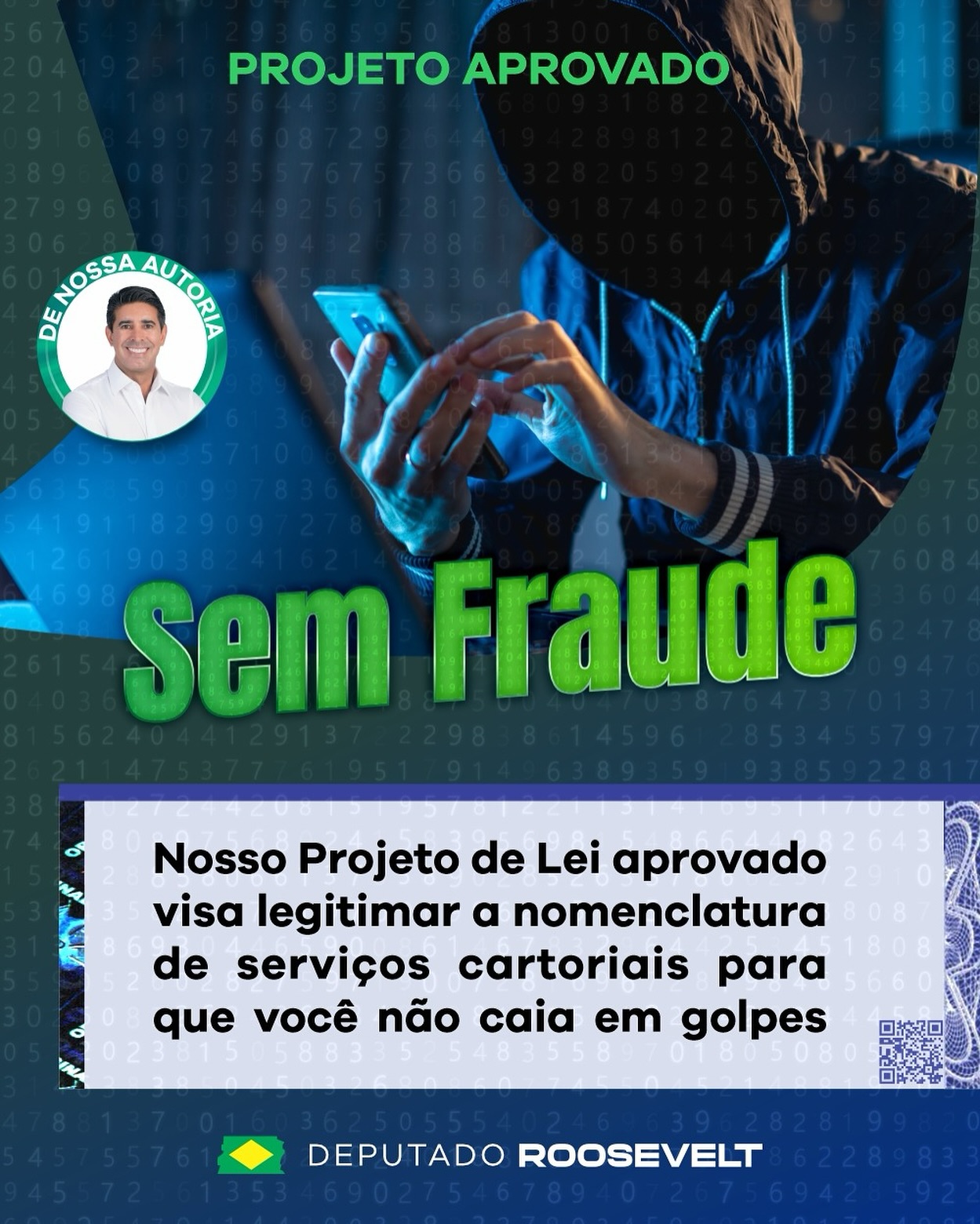 Deputado Roosevelt aprova Projeto de Lei para proteger consumidores de fraudes em serviços cartoriais